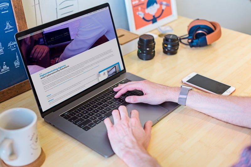 man using laptop