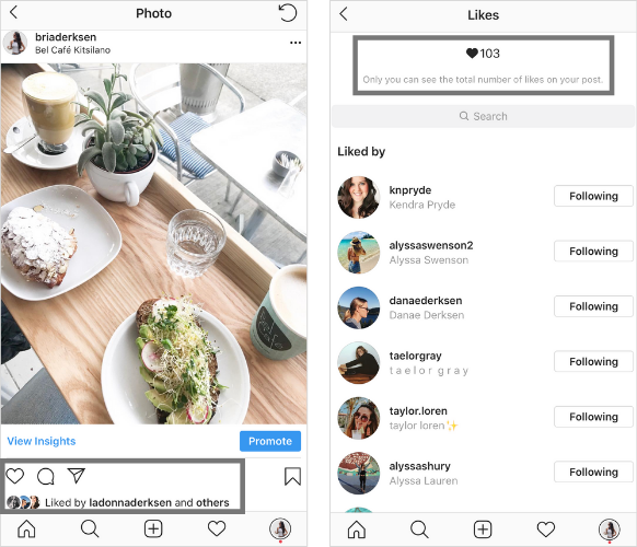 How you will see Instagram likes as a user