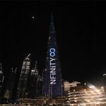 Nfinity8 logo on Burj Khalifa Dubai